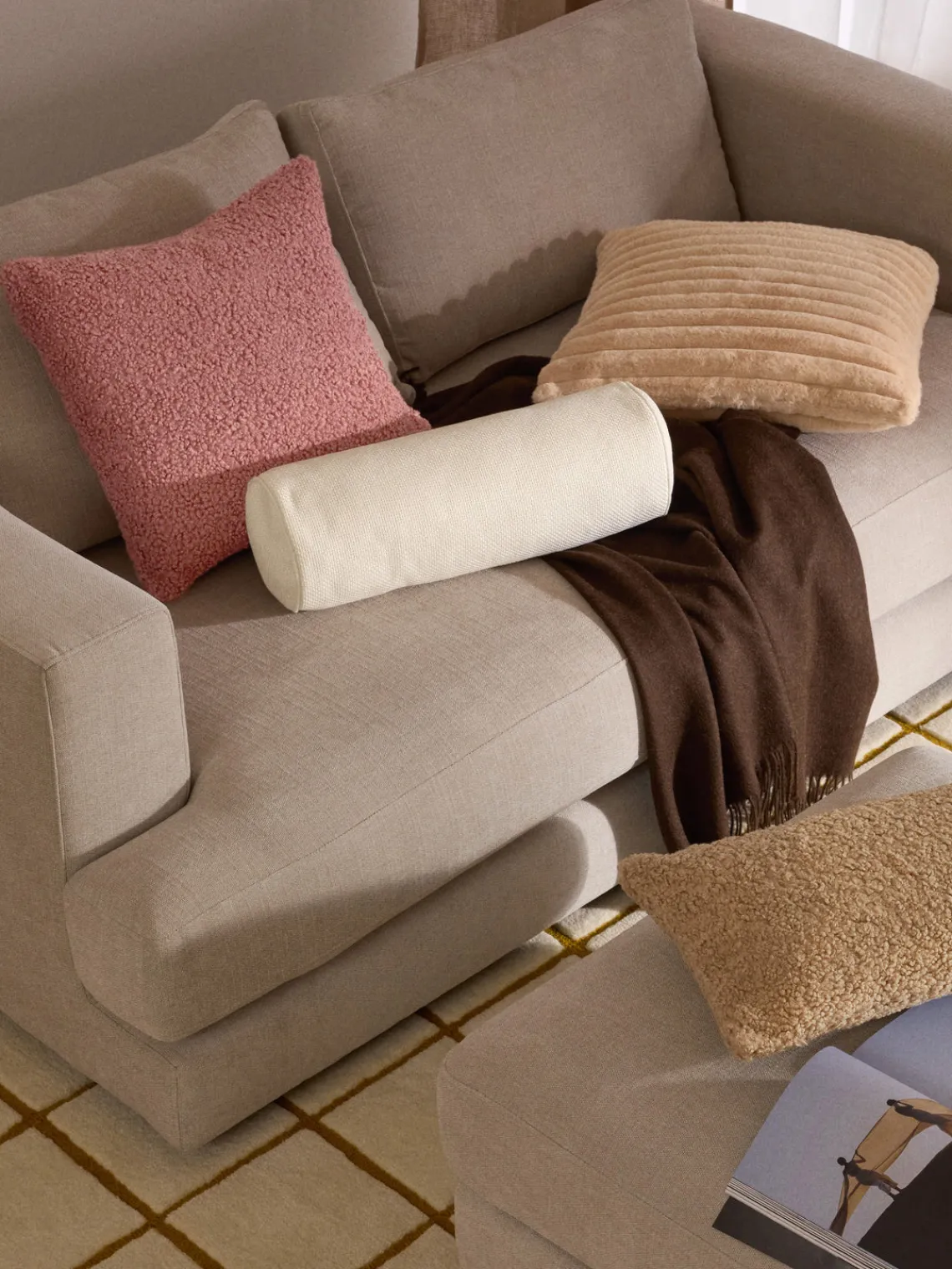 Mantas|Cojines Decorativos>Westwing Collection Funda de cojín de piel sintética Lovey Melocotón