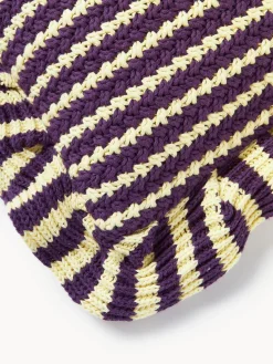 Sale Funda de cojín de punto a rayas con volantes Blaise Mantas|Cojines Decorativos
