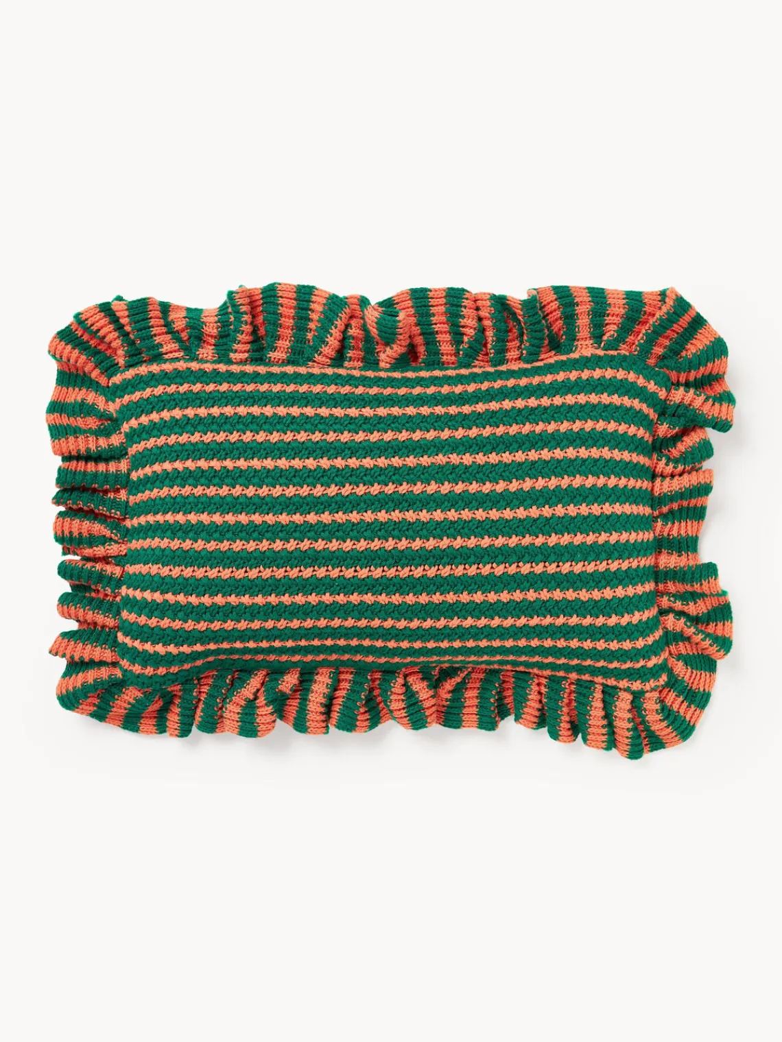 Best Funda de cojín de punto a rayas con volantes Blaise Cojines Decorativos|Mantas