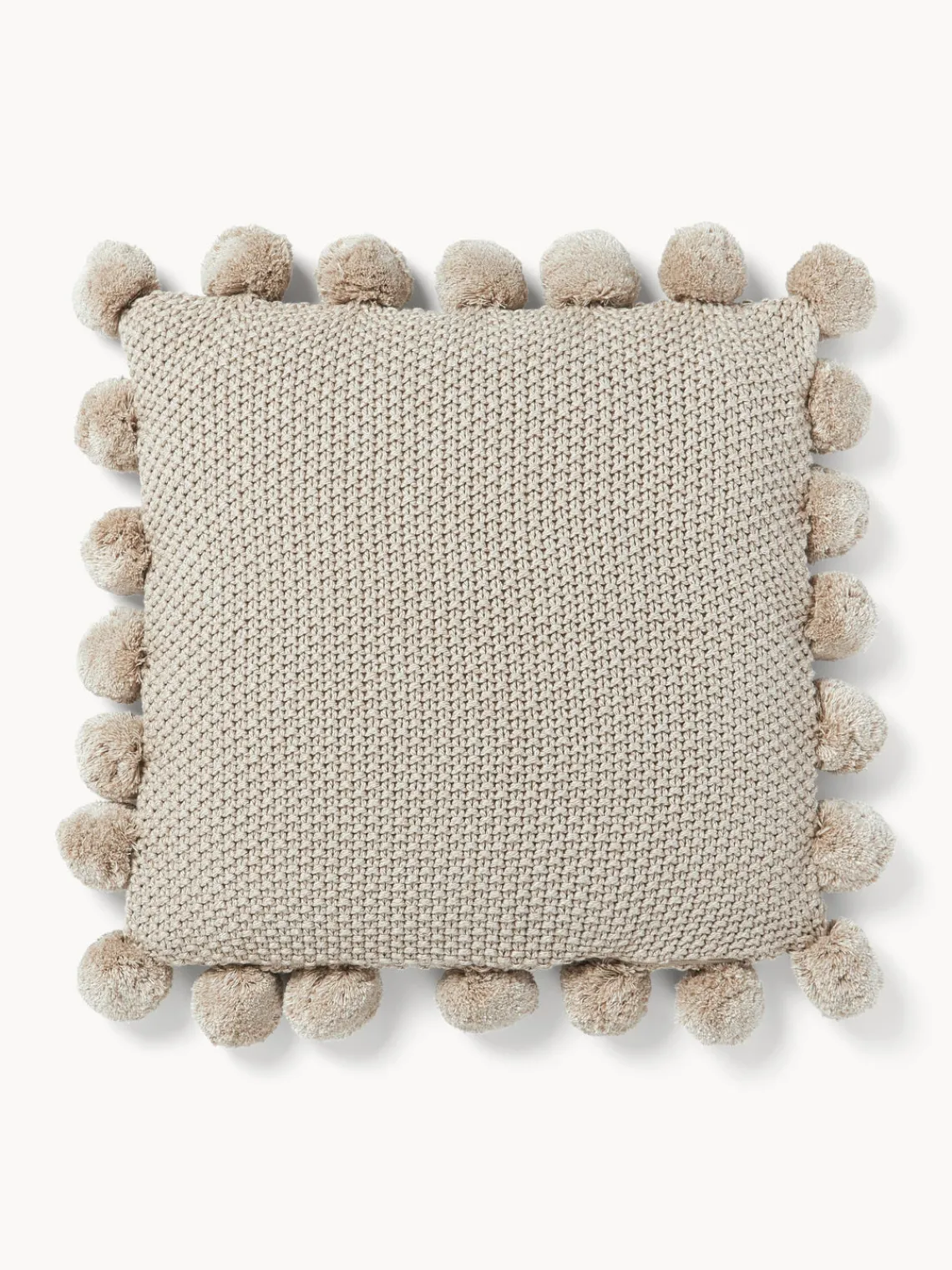 Mantas|Cojines Decorativos>Westwing Collection Funda de cojín de punto con pompones Molly