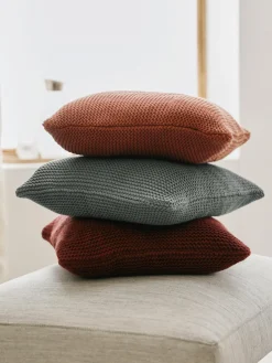 Mantas|Cojines Decorativos>Westwing Collection Funda de cojín de punto de algodón ecológico Adalyn Verde salvia