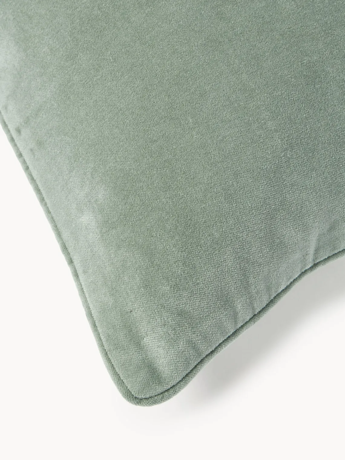 Mantas|Cojines Decorativos>Westwing Collection Funda de cojín de terciopelo Dana Verde salvia