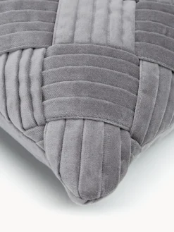 Cojines Decorativos|Mantas></noscript>Westwing Collection Funda de cojín de terciopelo texturizada Sina Gris