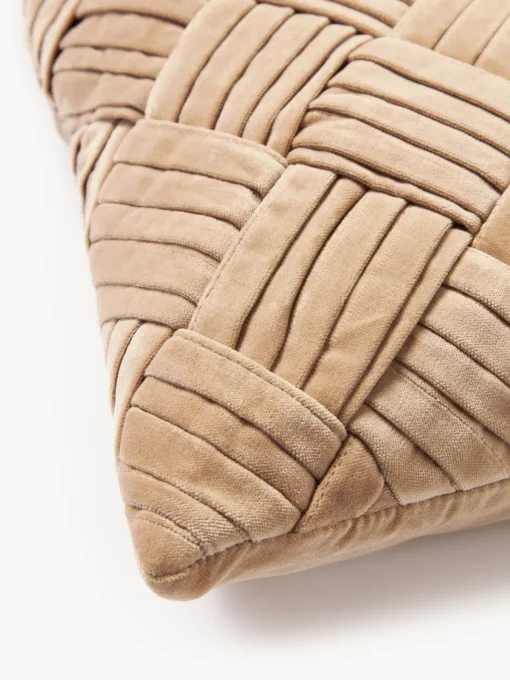 Cojines Decorativos|Mantas>Westwing Collection Funda de cojín de terciopelo texturizada Sina Ocre