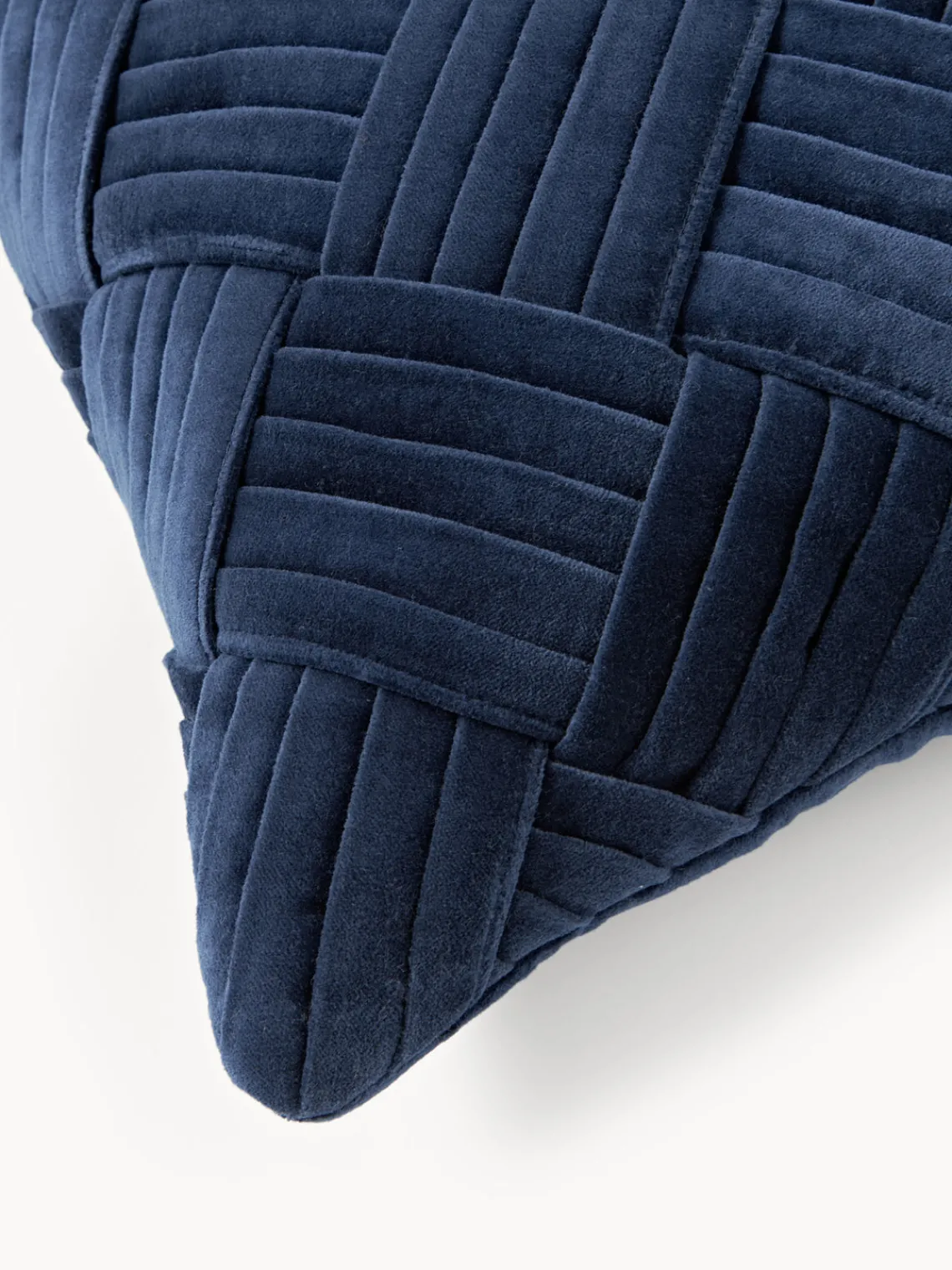 Mantas|Cojines Decorativos>Westwing Collection Funda de cojín de terciopelo texturizada Sina Azul oscuro