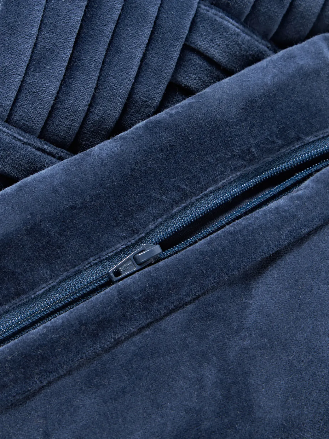 Mantas|Cojines Decorativos>Westwing Collection Funda de cojín de terciopelo texturizada Sina Azul oscuro