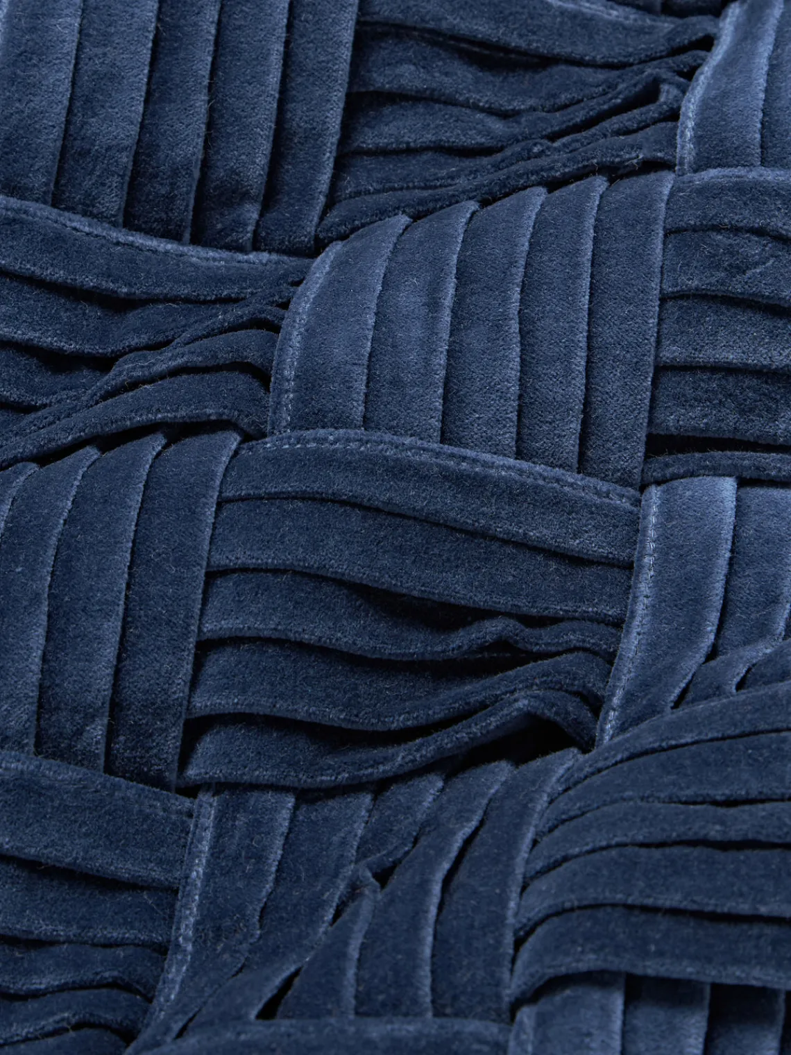 Mantas|Cojines Decorativos>Westwing Collection Funda de cojín de terciopelo texturizada Sina Azul oscuro