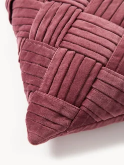 Cojines Decorativos|Mantas></noscript>Westwing Collection Funda de cojín de terciopelo texturizada Sina Rojo vino