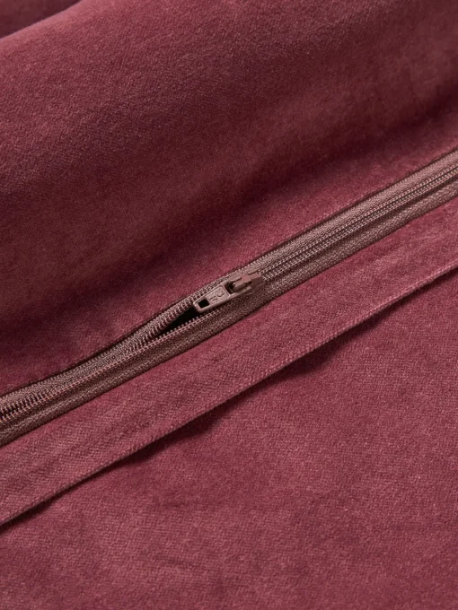 Cojines Decorativos|Mantas>Westwing Collection Funda de cojín de terciopelo texturizada Sina Rojo vino