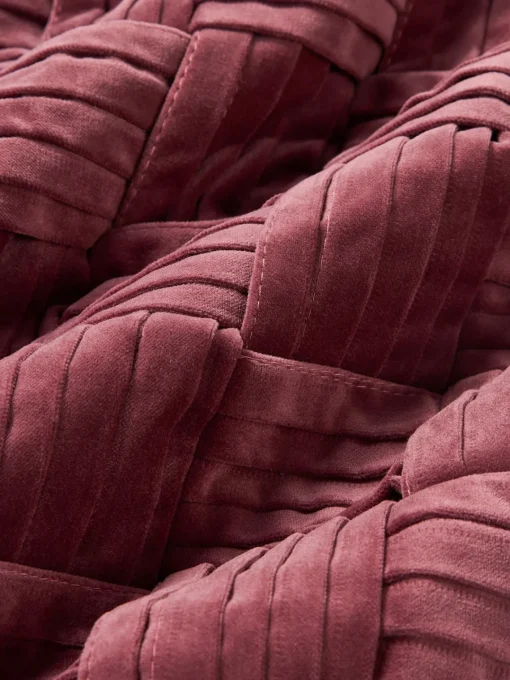 Cojines Decorativos|Mantas>Westwing Collection Funda de cojín de terciopelo texturizada Sina Rojo vino