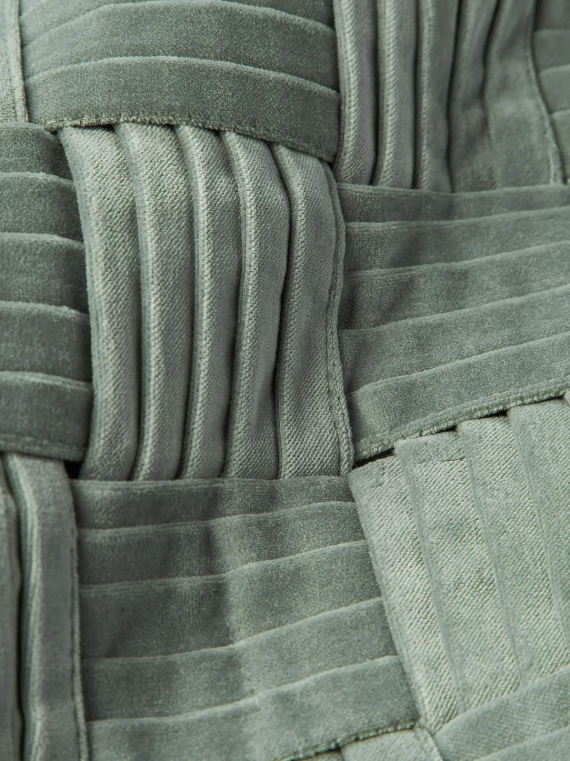 Mantas|Cojines Decorativos>Westwing Collection Funda de cojín de terciopelo texturizada Sina Verde salvia