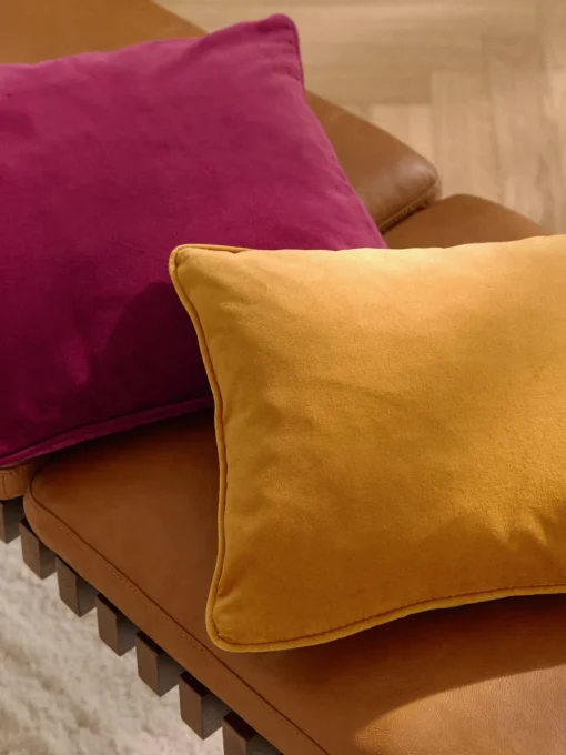 Mantas|Cojines Decorativos>Westwing Collection Funda de cojín de terciopelo Dana Ocre