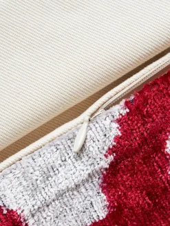 Cojines Decorativos|Mantas></noscript>Les Ottomans Funda de cojín de terciopelo con estampado abstracto Velvety Beige claro, rosa