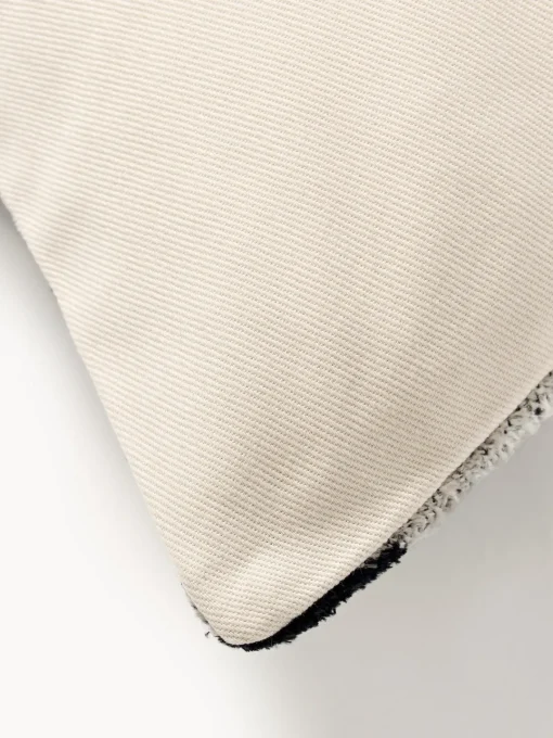 Cojines Decorativos|Cojines Decorativos>Les Ottomans Funda de cojín de terciopelo con estampado zigzag Velvety Beige, negro