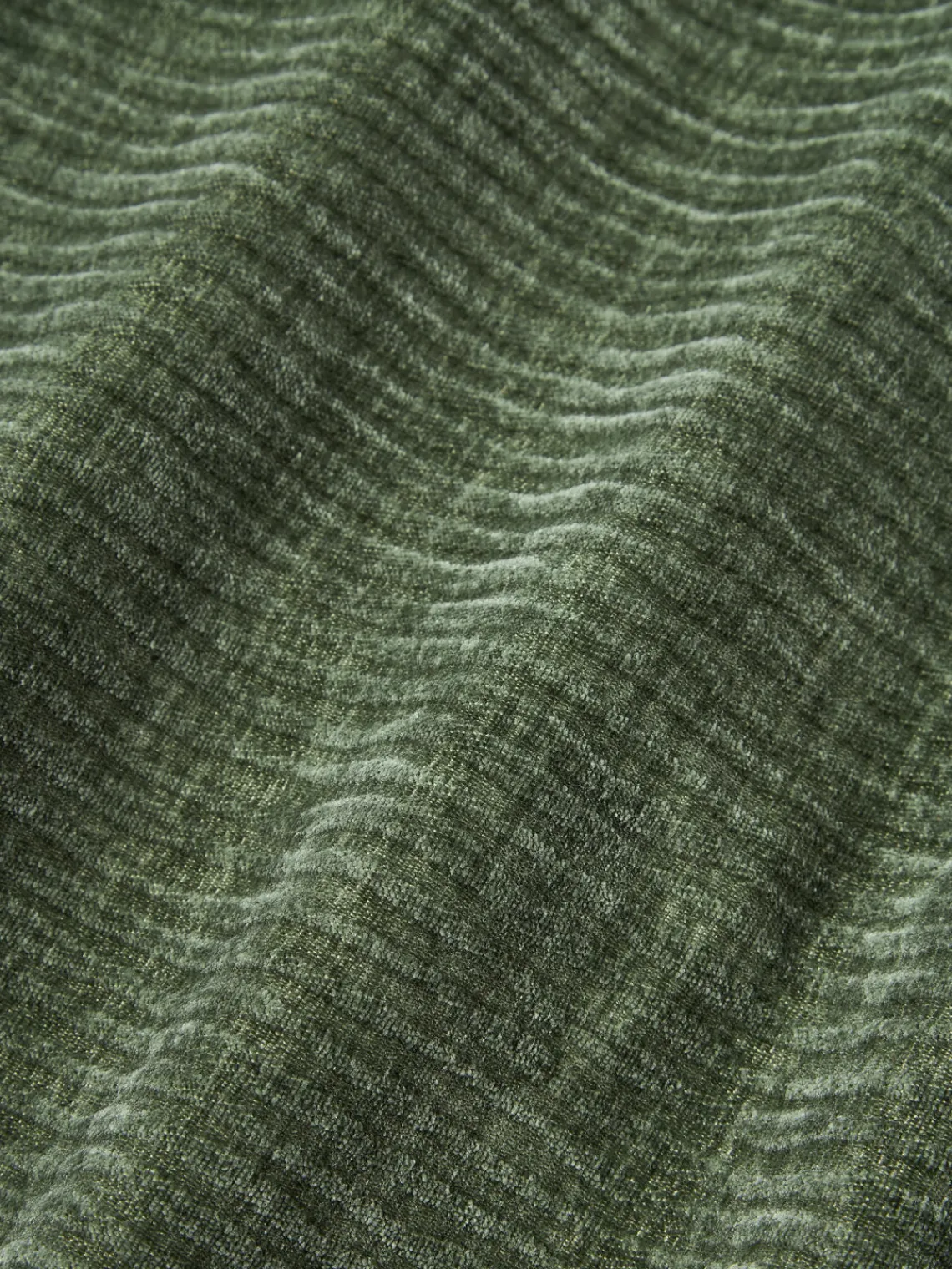 Cojines Decorativos|Cojines Decorativos>Westwing Collection Funda de cojín de terciopelo de estructura lineal fina Fiona Verde oscuro