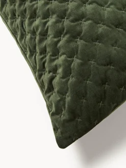 Almohadas|Mantas></noscript>Westwing Collection Funda de cojín de terciopelo acolchada Riko Verde oscuro