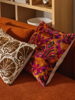 Funda de cojín de viscosa estampada en tejido jacquard Hazel Mantas|Cojines Decorativos