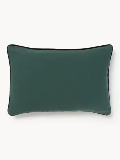Mantas|Cojines Decorativos></noscript>Les Ottomans Funda de cojín decorativo de algodón artesanal Velvety Gris azulado, color vino, blanco Off White