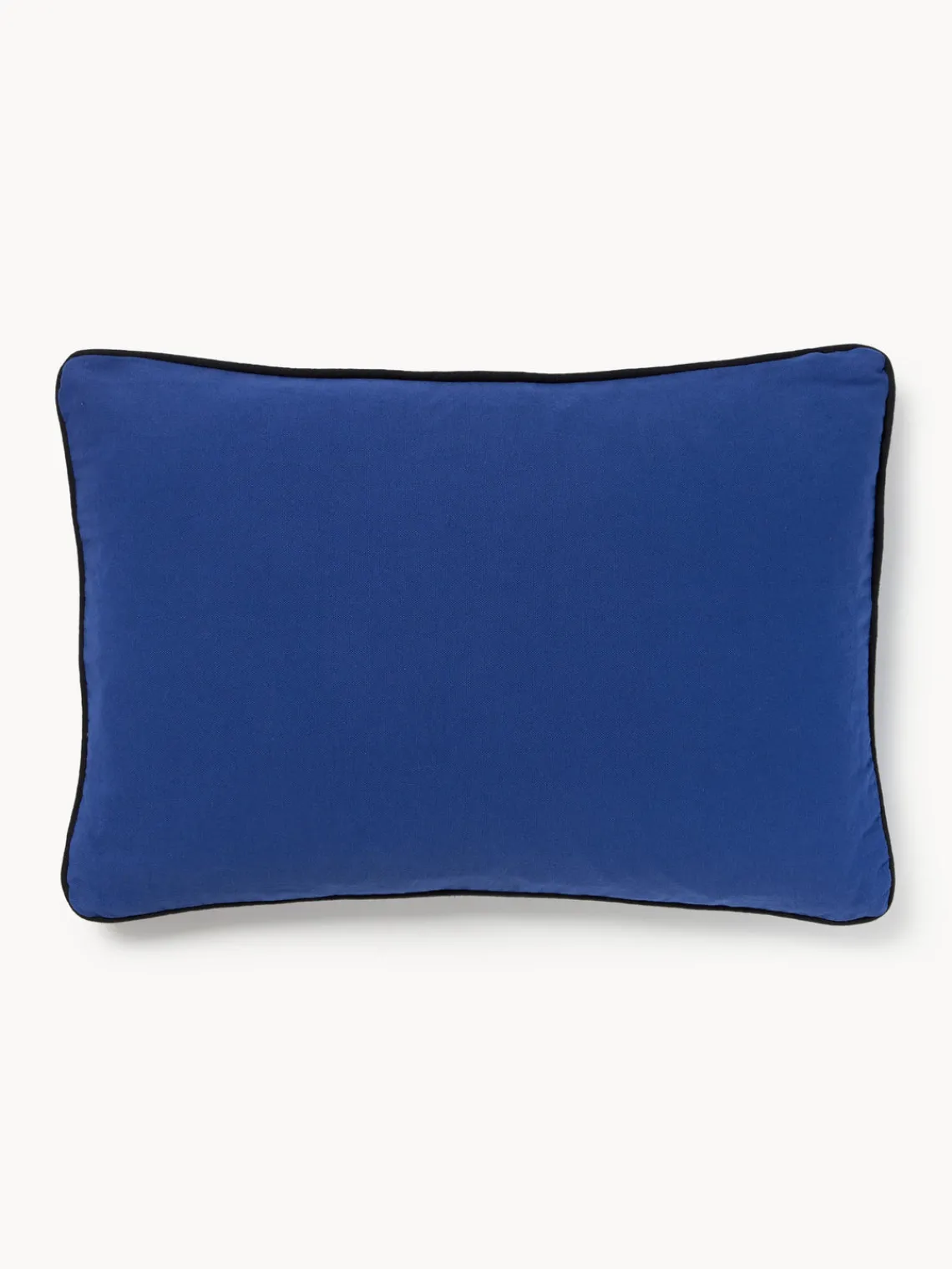 Cojines Decorativos|Mantas>Les Ottomans Funda de cojín decorativo de algodón artesanal Velvety Azul real, beige