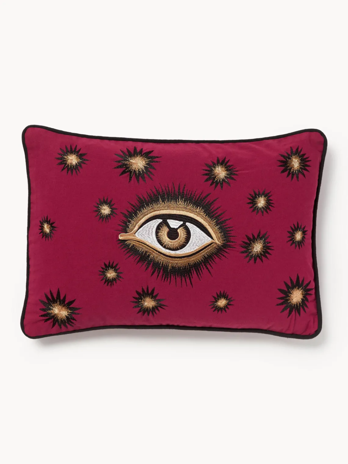 Cojines Decorativos|Mantas>Les Ottomans Funda de cojín decorativo de algodón artesanal Velvety Rojo óxido, beige