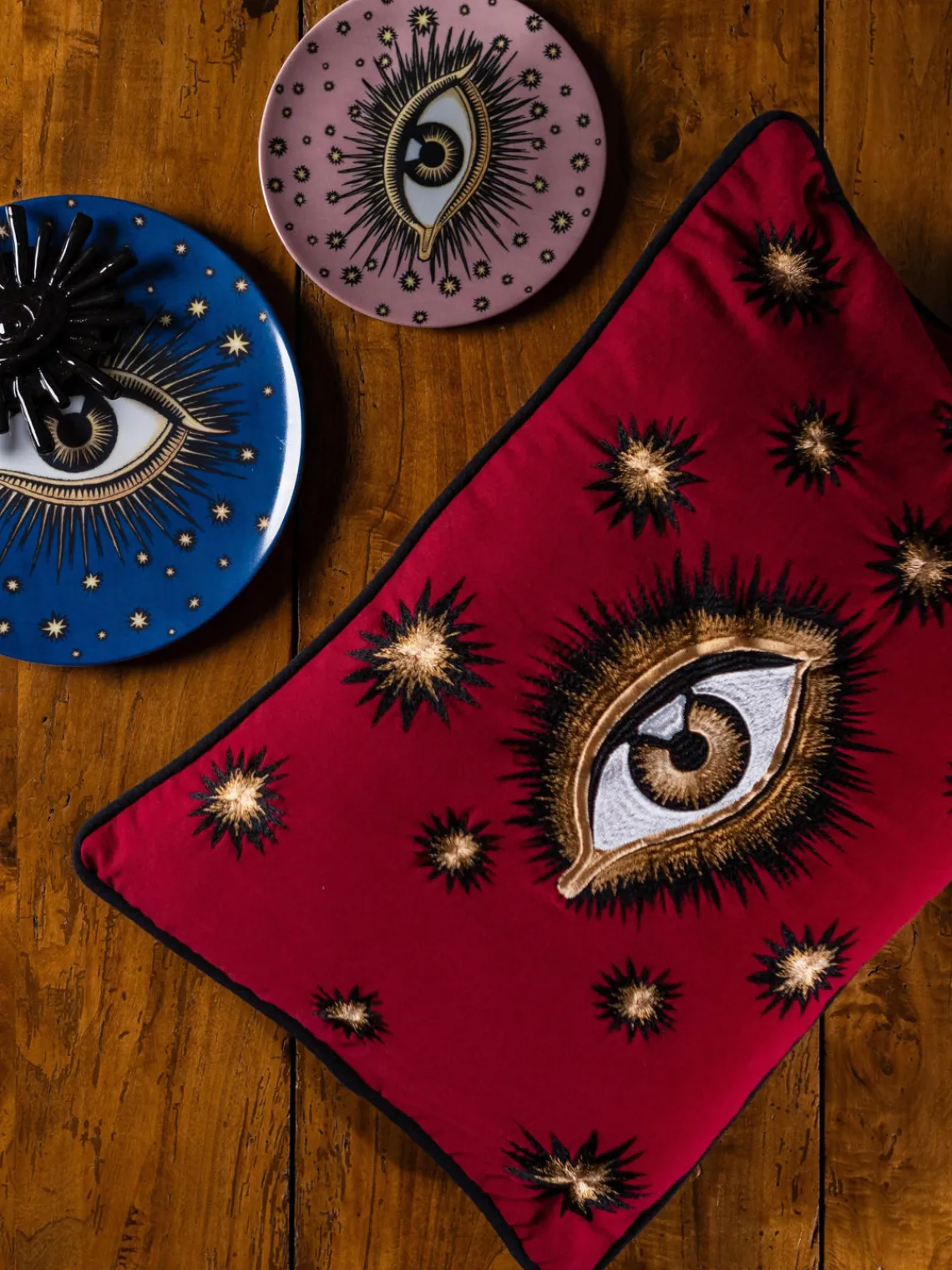 Cojines Decorativos|Mantas>Les Ottomans Funda de cojín decorativo de algodón artesanal Velvety Rojo óxido, beige