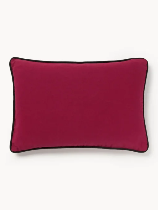 Cojines Decorativos|Mantas>Les Ottomans Funda de cojín decorativo de algodón artesanal Velvety Rojo óxido, beige