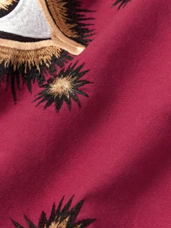 Cojines Decorativos|Mantas></noscript>Les Ottomans Funda de cojín decorativo de algodón artesanal Velvety Rojo óxido, beige