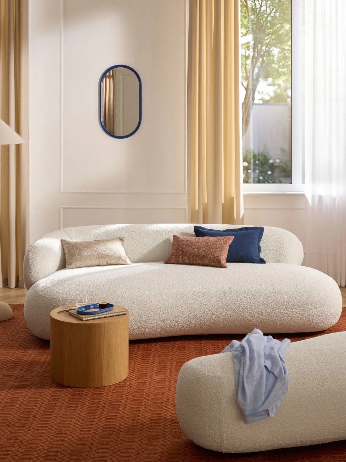 Sale Funda de cojín en bouclé Talea Mantas|Cojines Decorativos