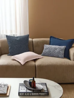 Mantas|Cojines Decorativos>Westwing Collection Funda de cojín en bouclé Talea Azul oscuro