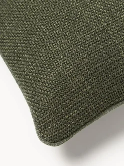 Mantas|Cojines Decorativos></noscript>Westwing Collection Funda de cojín en tejido bouclé con ribete Aya Verde oliva, blanco crema