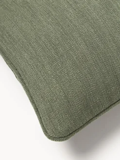 Mantas|Cojines Decorativos></noscript>Westwing Collection Funda de cojín en tejido bouclé con ribete Aya Verde oliva, blanco crema