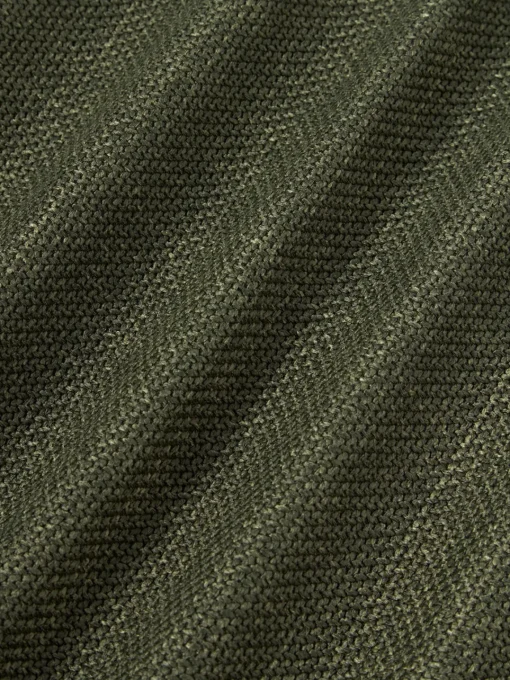 Mantas|Cojines Decorativos>Westwing Collection Funda de cojín en tejido bouclé con ribete Aya Verde oliva, blanco crema