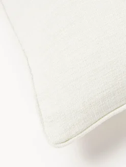 Cojines Decorativos|Mantas></noscript>Westwing Collection Funda de cojín en tejido bouclé con ribete Aya Blanco crema
