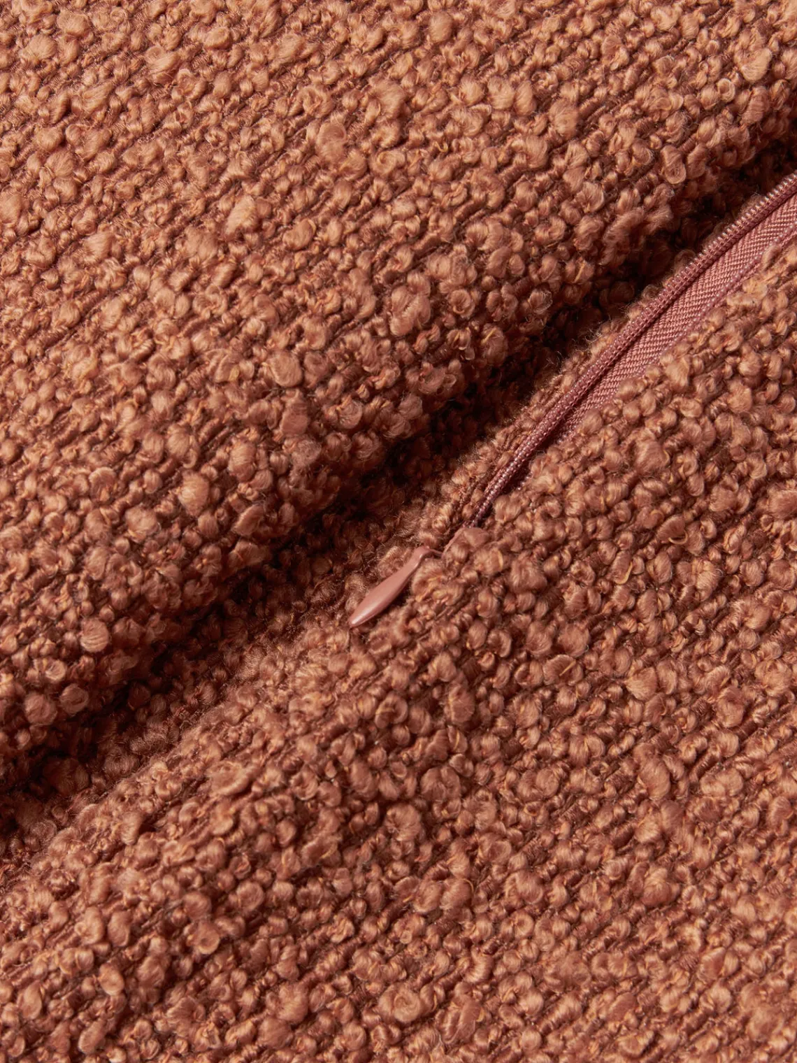 Mantas|Cojines Decorativos>Westwing Collection Funda de cojín en tejido bouclé Bellamie Bouclé terracota