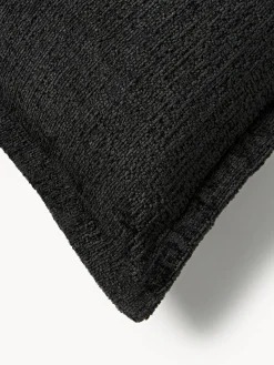 Mantas|Cojines Decorativos>Westwing Collection Funda de cojín en tejido bouclé Shannon S 40x60 Bouclé negro