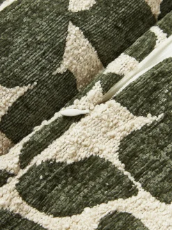 Mantas|Cojines Decorativos></noscript>Westwing Collection Funda de cojín en tejido bouclé y chenilla Nenda Verde oscuro, blanco Off White