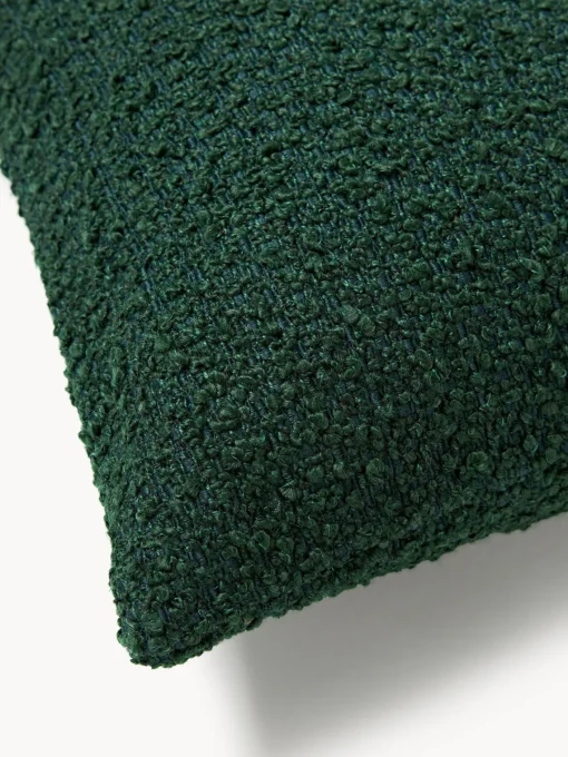 Cojines Decorativos|Cojines Decorativos>Westwing Collection Funda de cojín en tejido bouclé Bellamie Bouclé verde oscuro