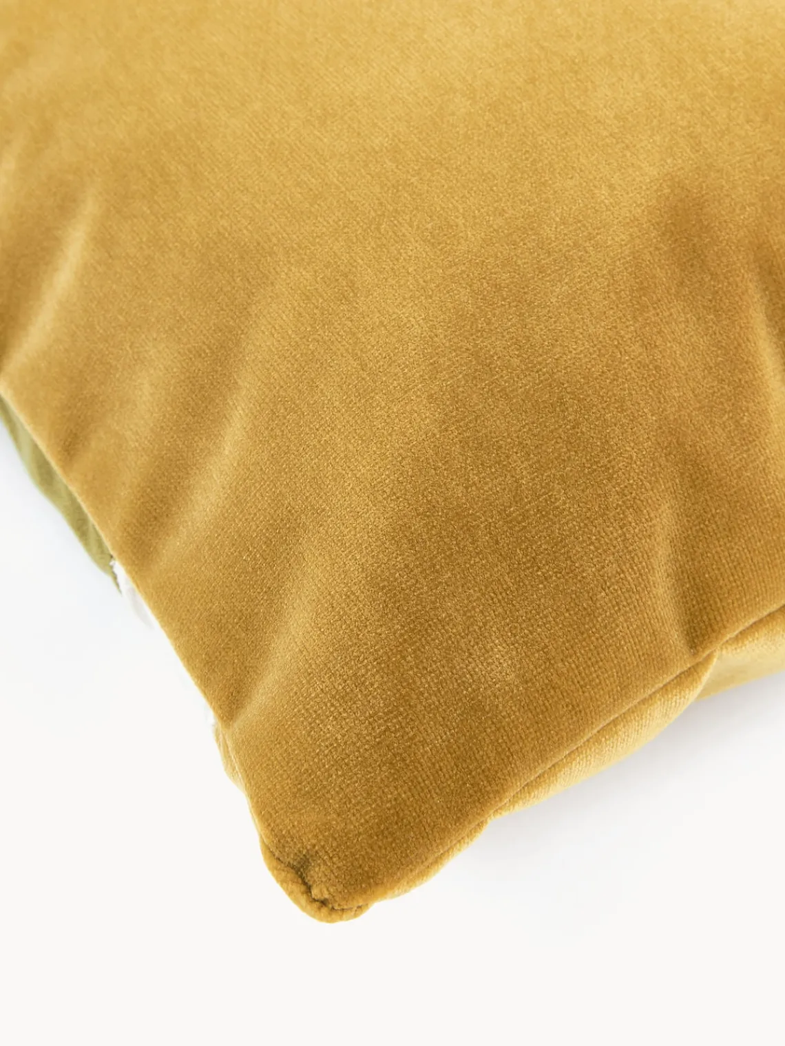 Cojines Decorativos|Mantas>Westwing Collection Funda de cojín estampada Vila Mostaza, verde oliva, blanco