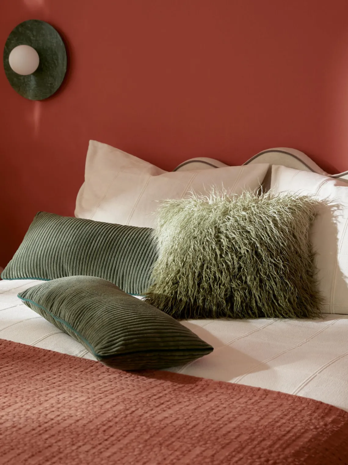 Cojines Decorativos|Mantas>Westwing Collection Funda de cojín mullida degradada Dolly Tonos verdes