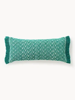Hot Funda de cojín para exterior con tejido artesanal y flecos Suria Cojines De Exterior|Cojines Decorativos