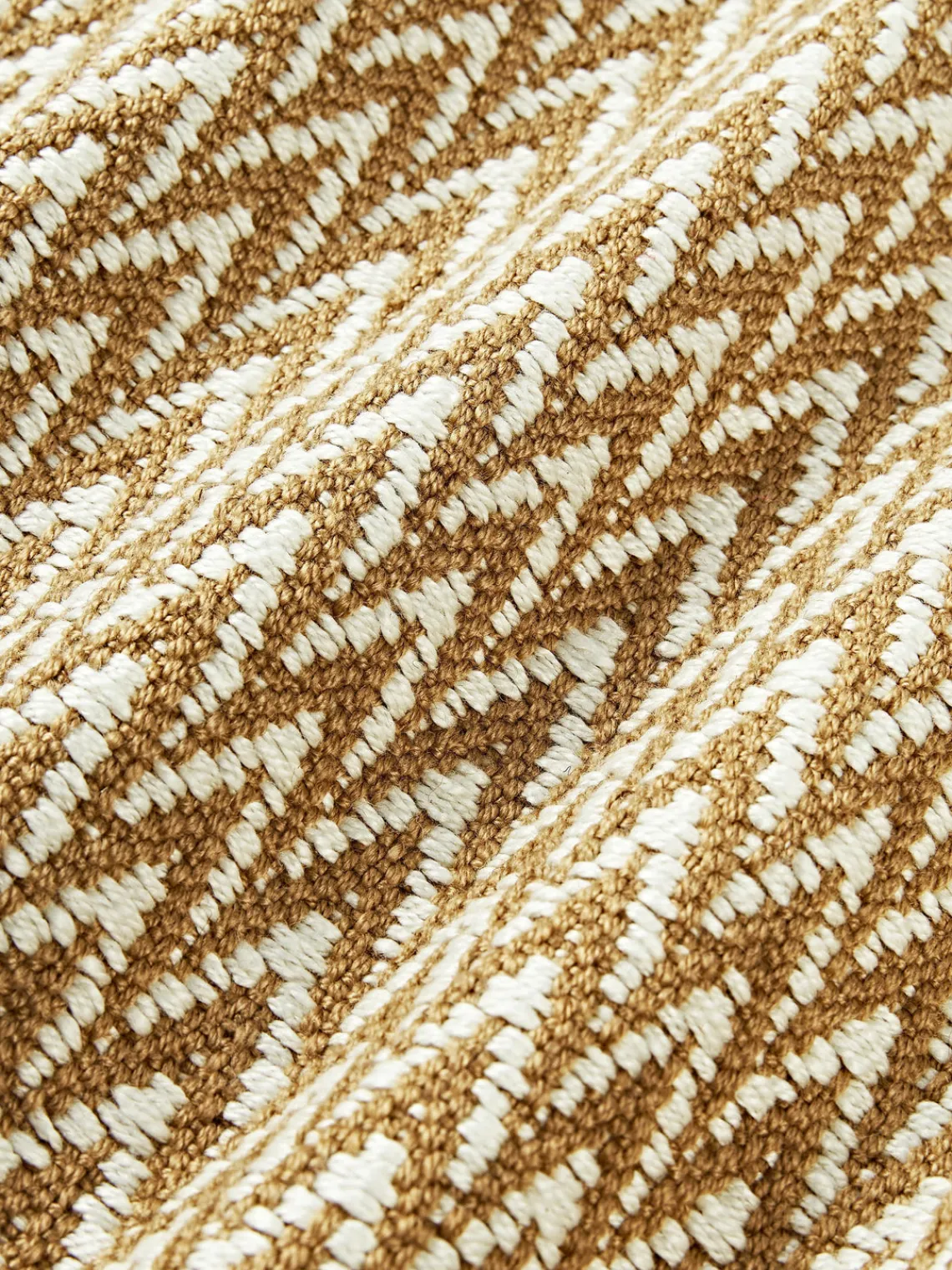 Mantas|Cojines De Exterior>Westwing Collection Funda de cojín para exterior con tejido artesanal y flecos Suria Ocre, Off White