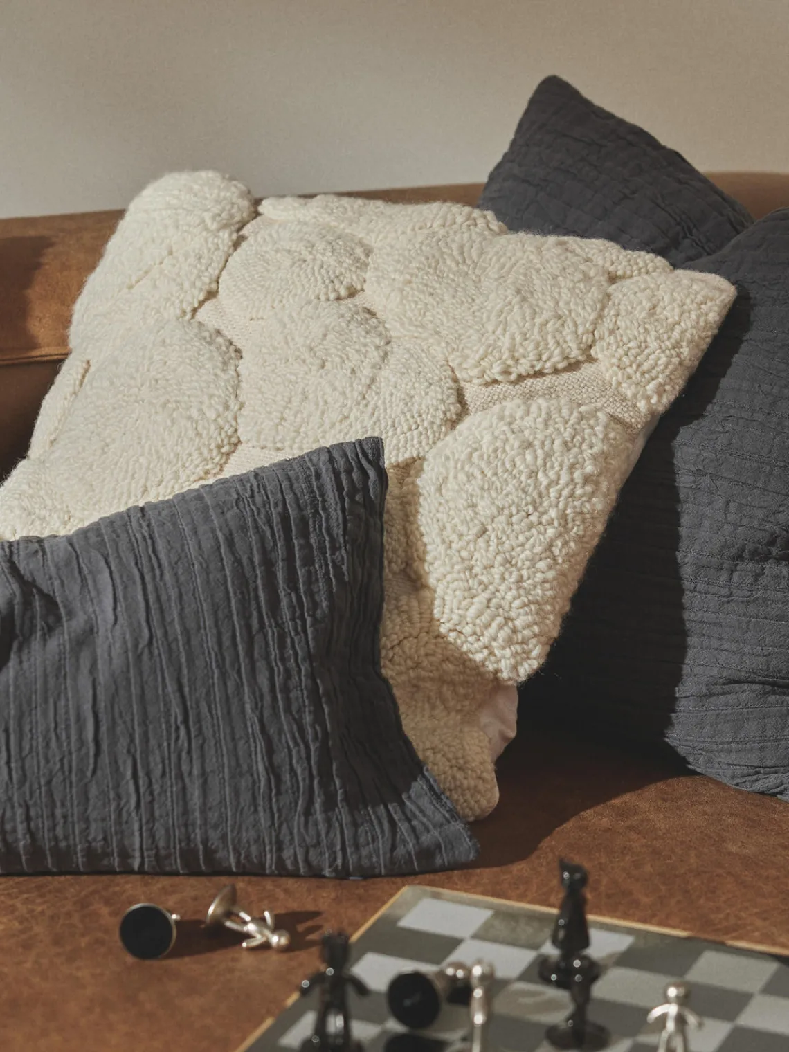 Clearance Funda de cojín texturizada Bubble Mantas|Cojines Decorativos