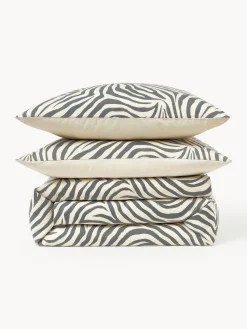 Mantas|Fundas Nórdicas></noscript>Westwing Collection Funda nórdica de algodón Chase Blanco Off White, gris oscuro