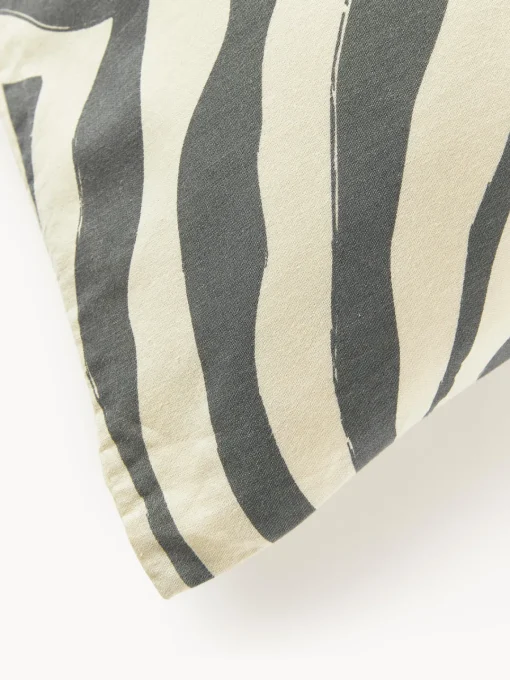 Mantas|Fundas Nórdicas>Westwing Collection Funda nórdica de algodón Chase Blanco Off White, gris oscuro