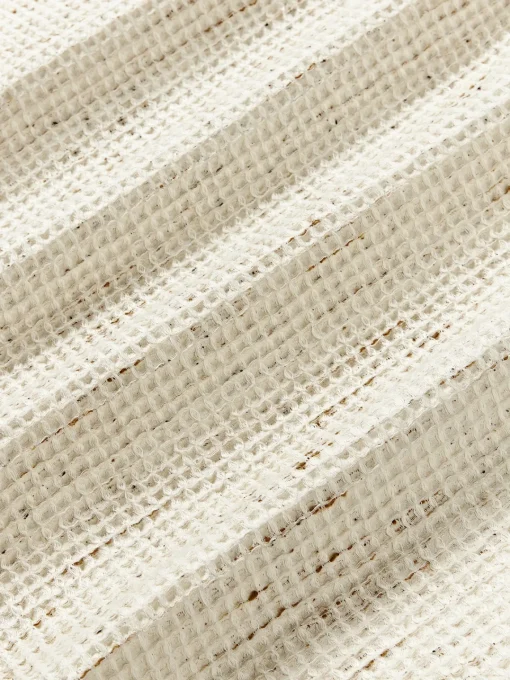 Mantas|Fundas Nórdicas>Westwing Collection Funda nórdica de algodón con estructura gofre Clemente Beige claro, blanco Off White