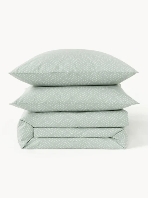 Fundas Nórdicas|Mantas>Westwing Collection Funda nórdica de algodón estampado Milano Verde salvia