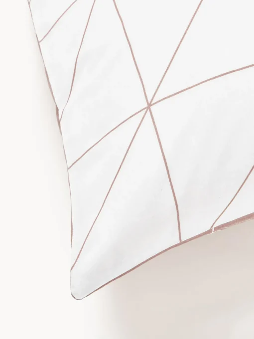 Fundas Nórdicas|Mantas>Westwing Collection Funda nórdica de algodón estampada Marla Blanco, rosa palo