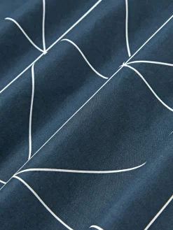 Mantas|Fundas Nórdicas></noscript>Westwing Collection Funda nórdica de algodón estampada Marla Blanco, azul oscuro