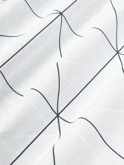 Mantas|Fundas Nórdicas></noscript>Westwing Collection Funda nórdica de algodón estampada Marla Blanco, azul oscuro