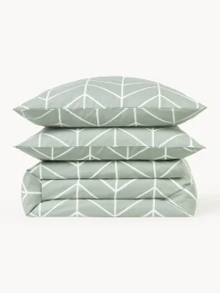Mantas|Fundas Nórdicas></noscript>Westwing Collection Funda nórdica de algodón Mirja Verde salvia